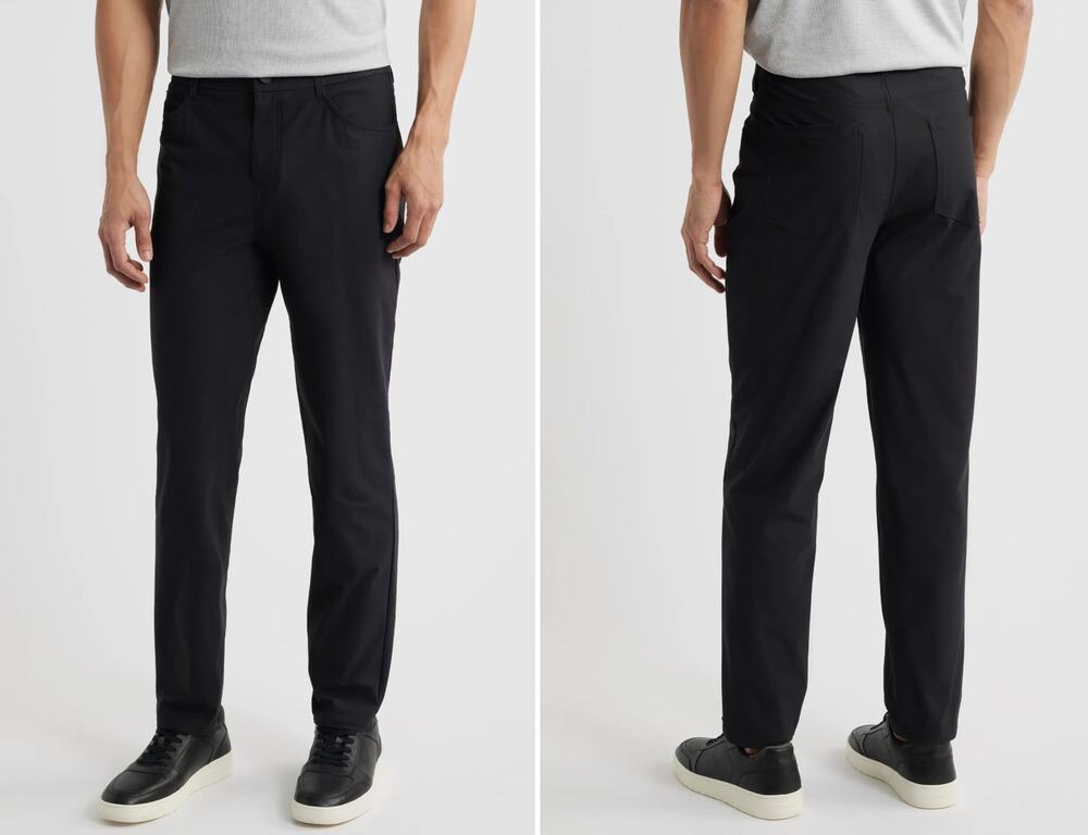 Zella Driver Slim Fit Five Pocket Pants Mens Size 33 x 32 Black NWT